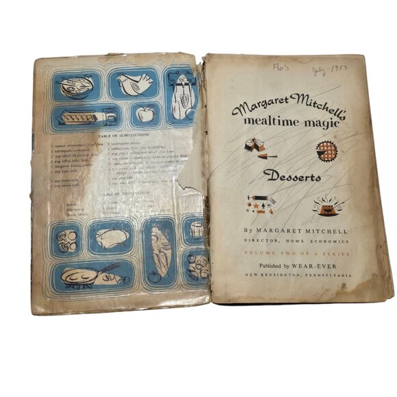 Margaret Mitchells Mealtime Magic Desserts Cookbook 1951 First Printing AS IS - Picture 3 of 16